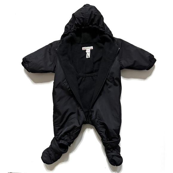 Bonpoint Lightweight Snowsuit w/Booties | Fleece Lined | Black | 6 Months - Picture 2 of 5